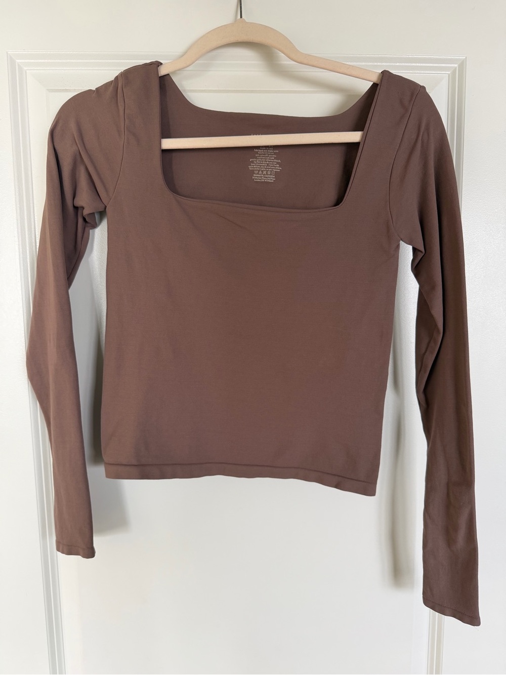 Free People Square Neck Long Sleeve Top - Brown